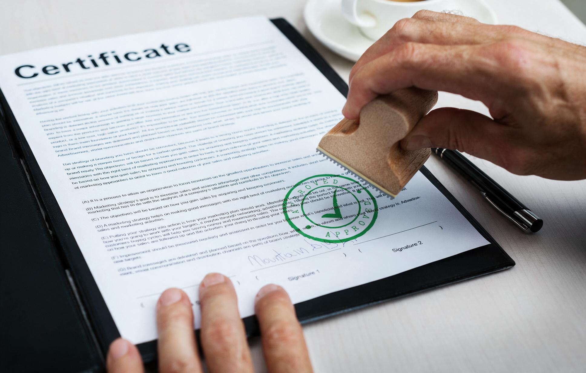 Professional working with inspection and technical documentation
